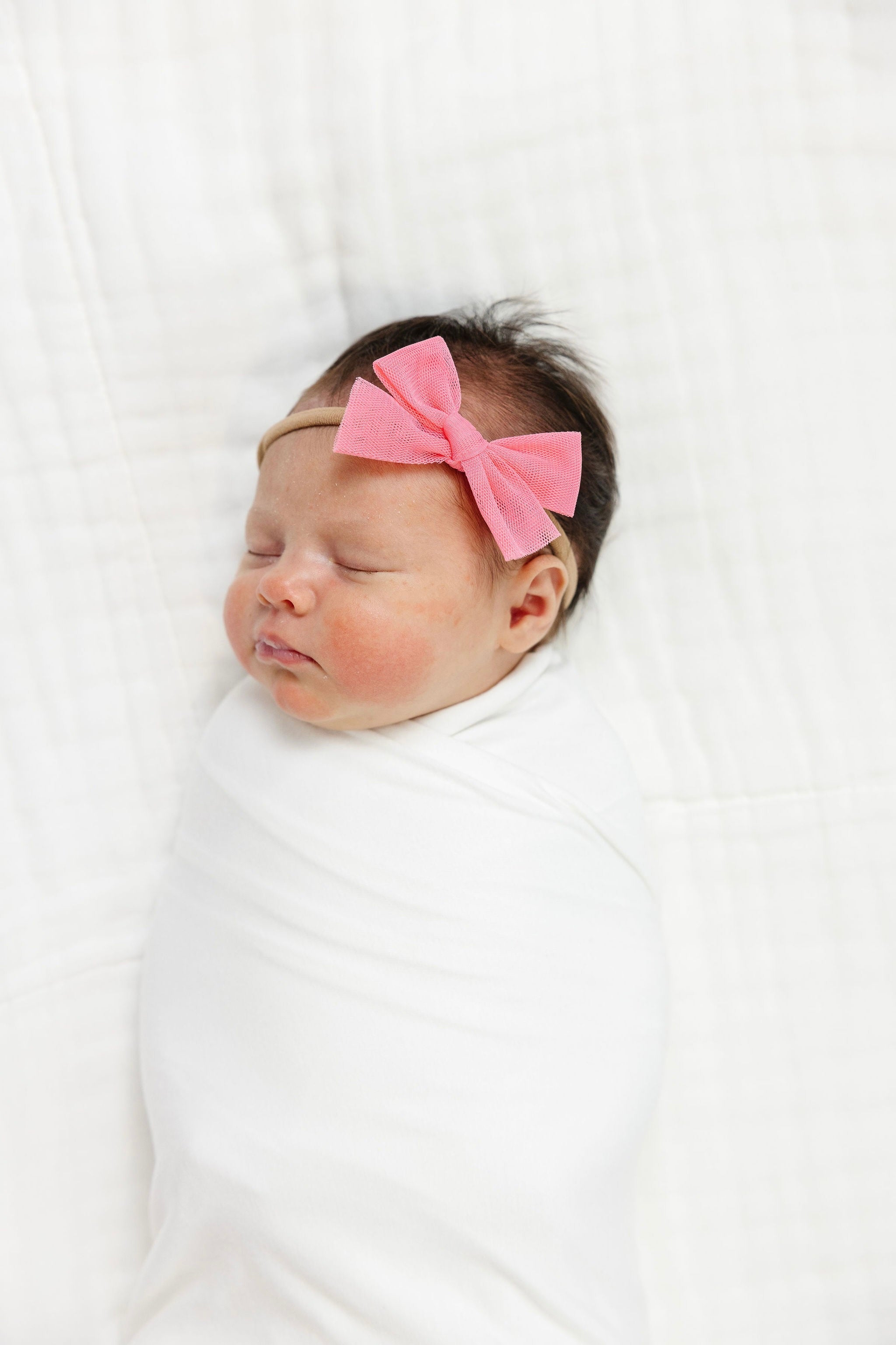 Tulle Bow - Strawberry