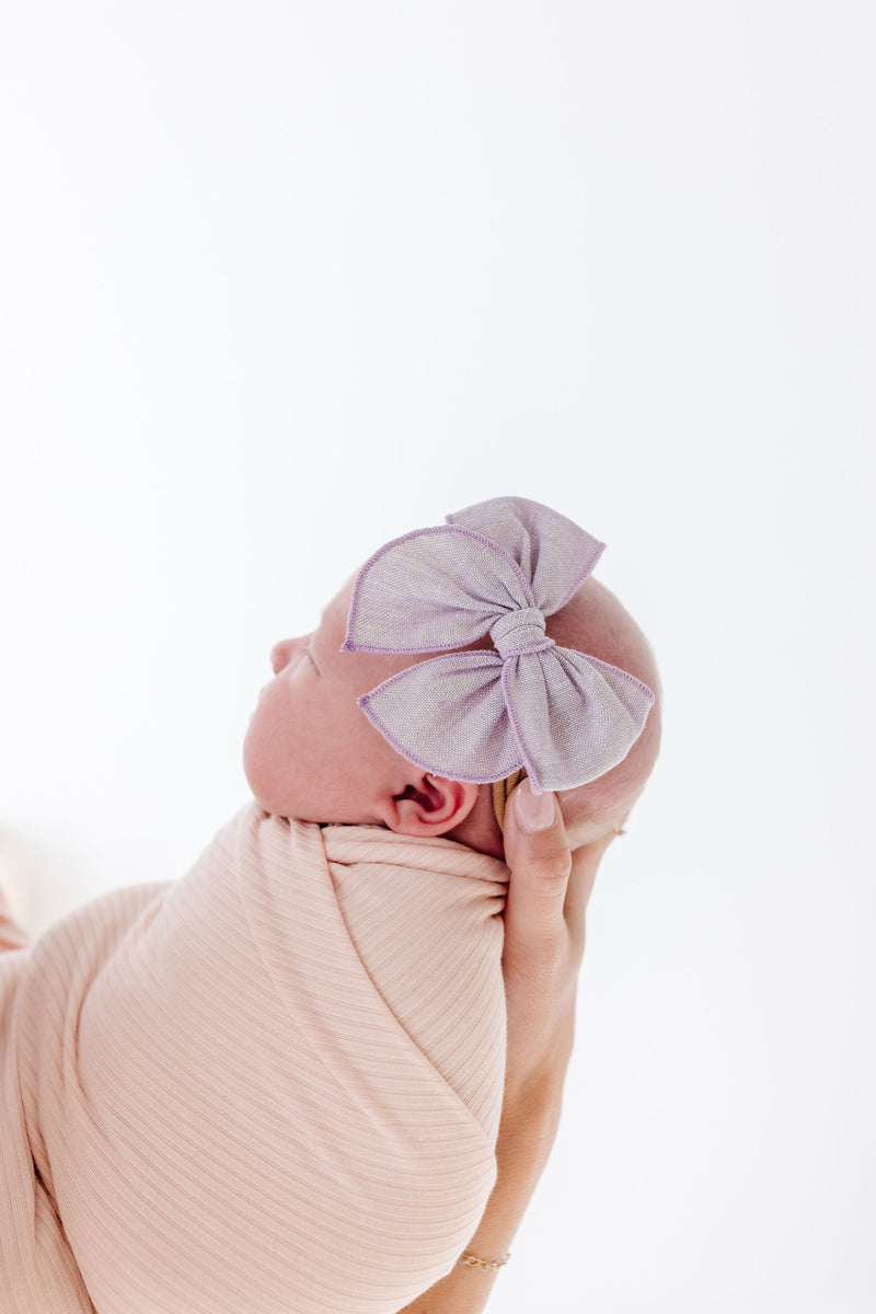 February - Heirloom Bow - Lavender Headband