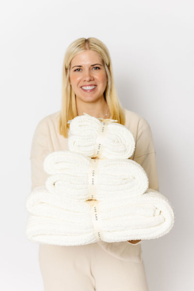 Chenille Blanket - White - Adult/Throw