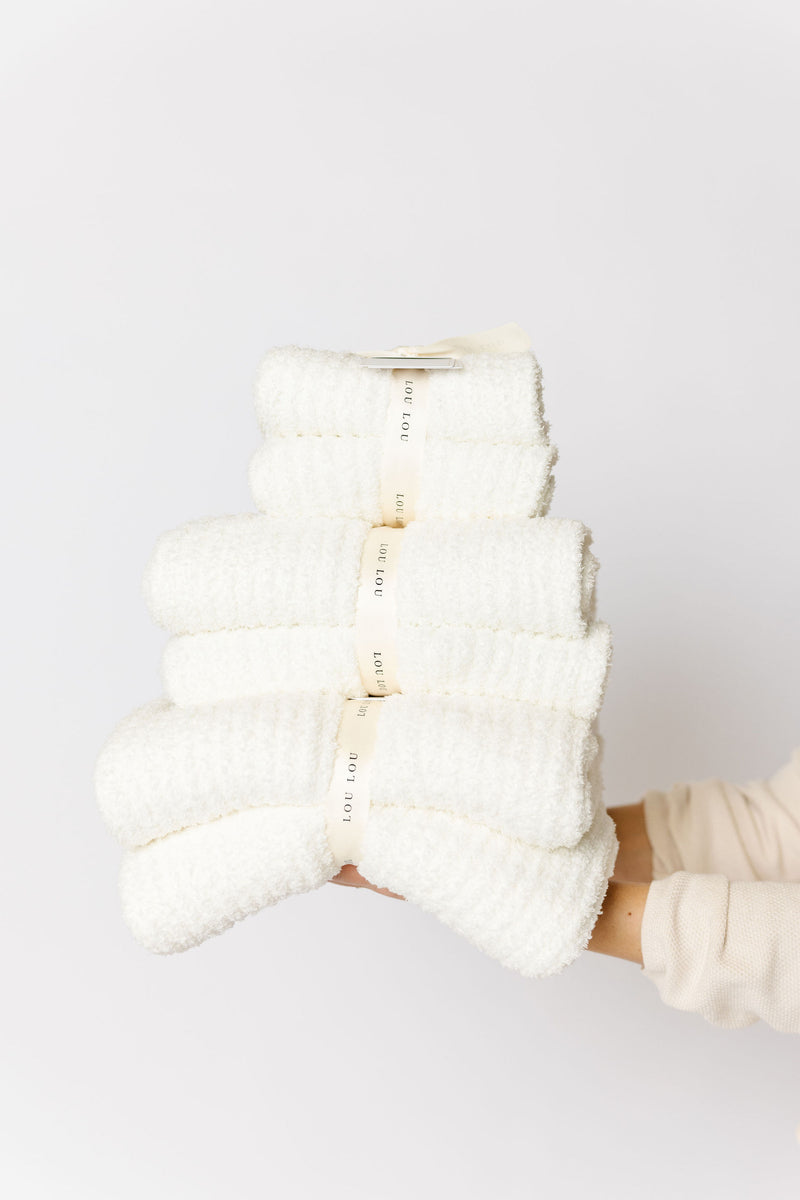 Chenille Blanket - White - Small & Large