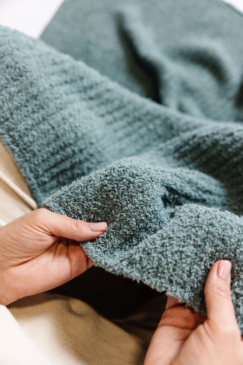 Chenille Blanket - Ocean Blue - Adult/Throw