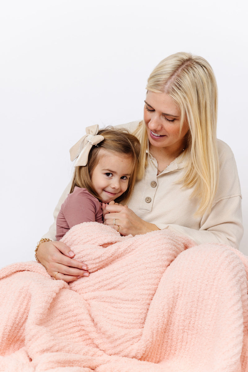 Chenille Blanket - Blush Pink - Small & Large