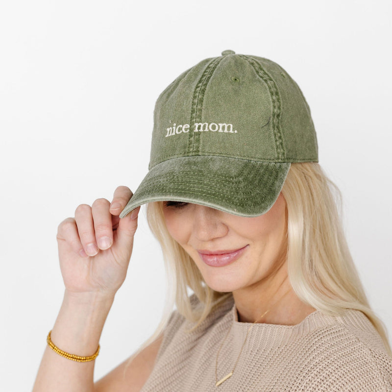 Nice Mom Ball Cap | Olive Green