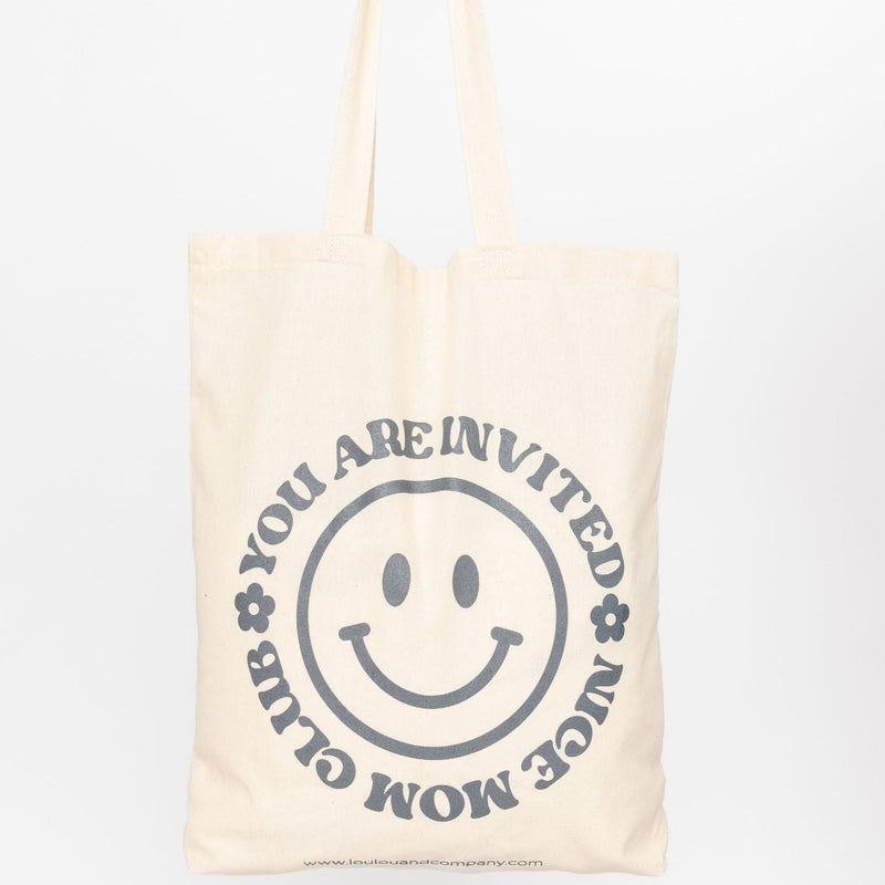 NICE MOM TOTE | “YOU’RE INVITED” CHARCOAL