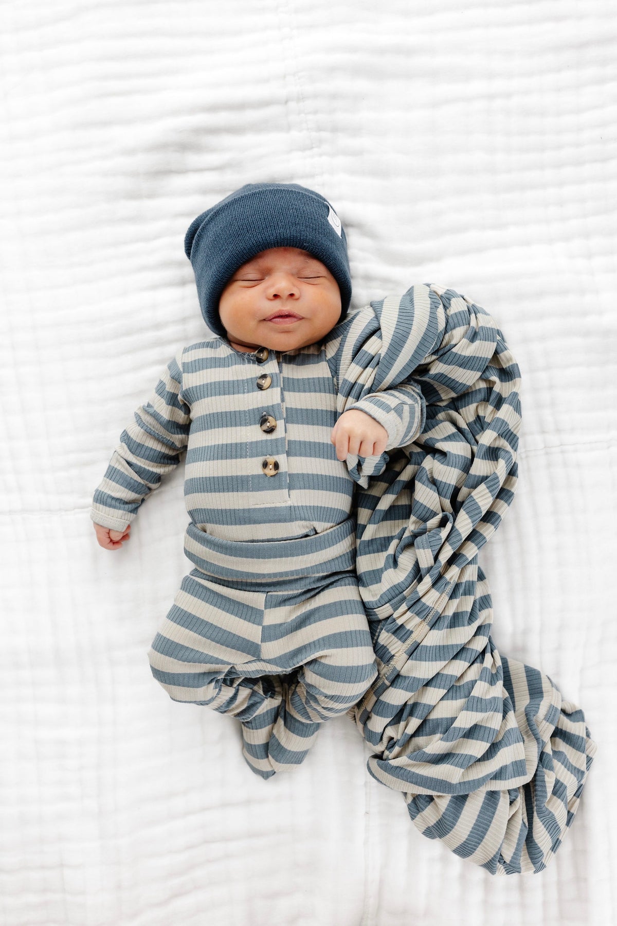 Lincoln Ribbed Newborn Hat Bundle + Top + Bottoms