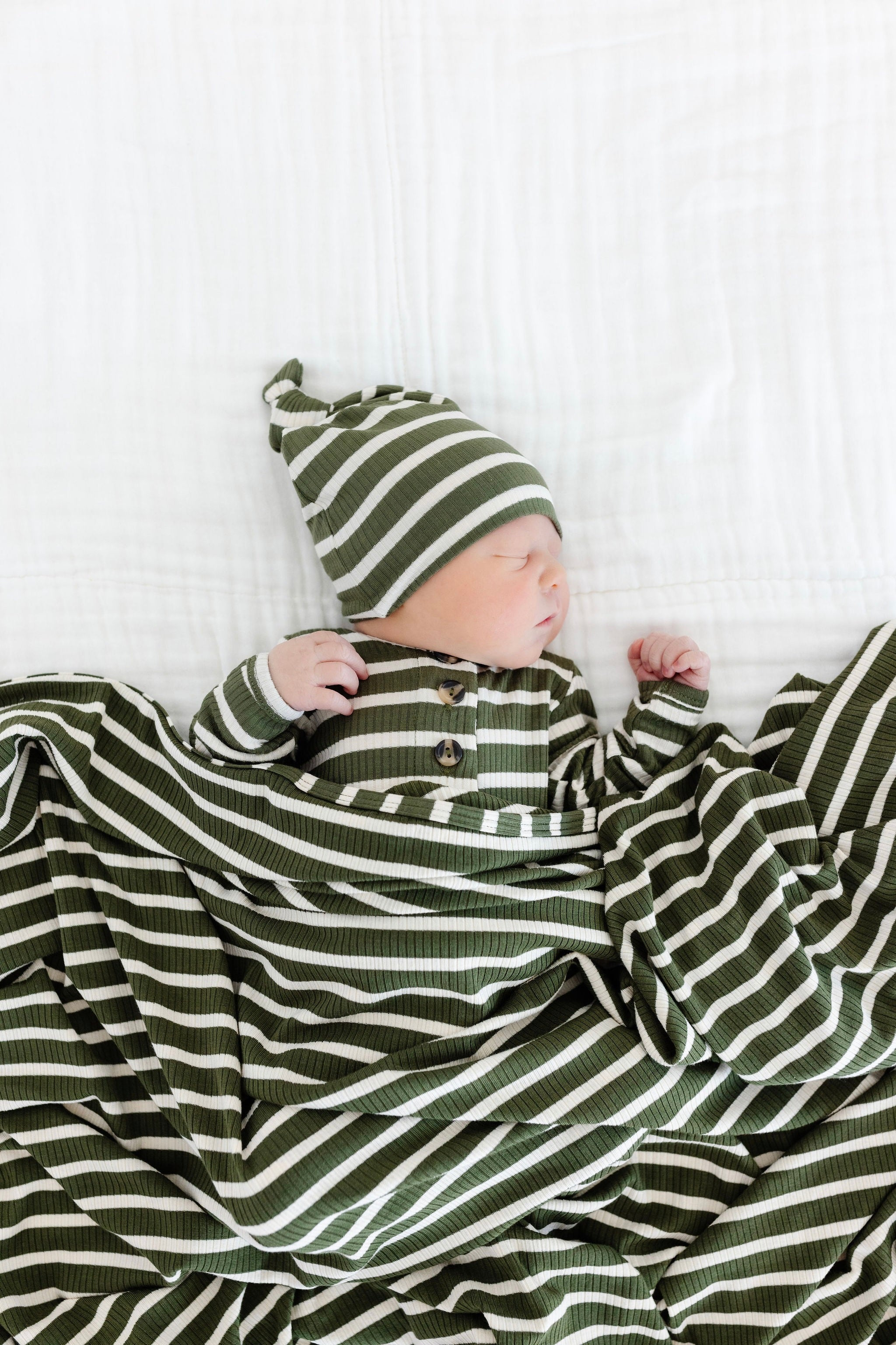 Tyler Ribbed Newborn Hat Bundle (Top + Bottom)