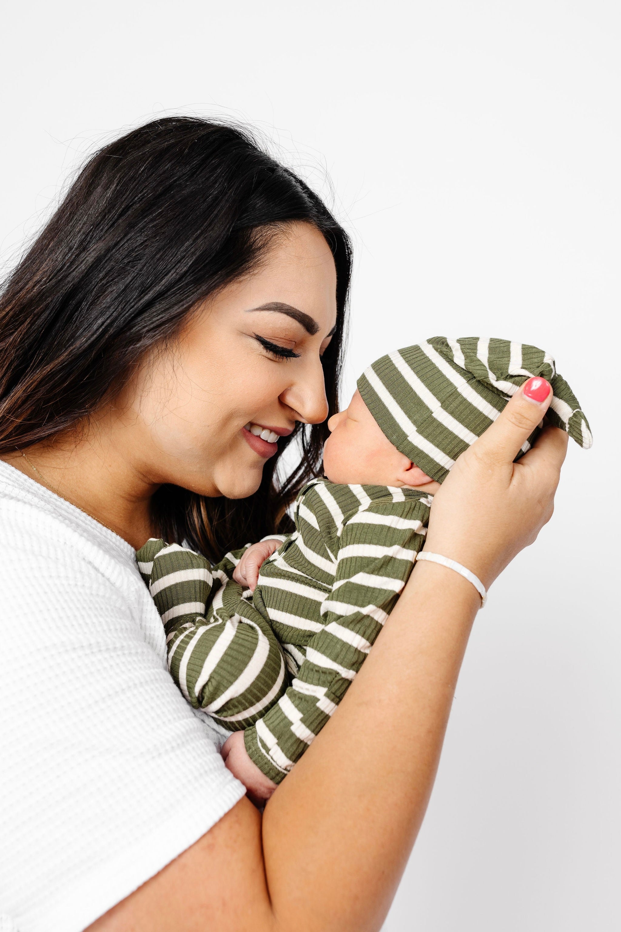 Tyler Ribbed Newborn Hat Bundle (Top + Bottom)
