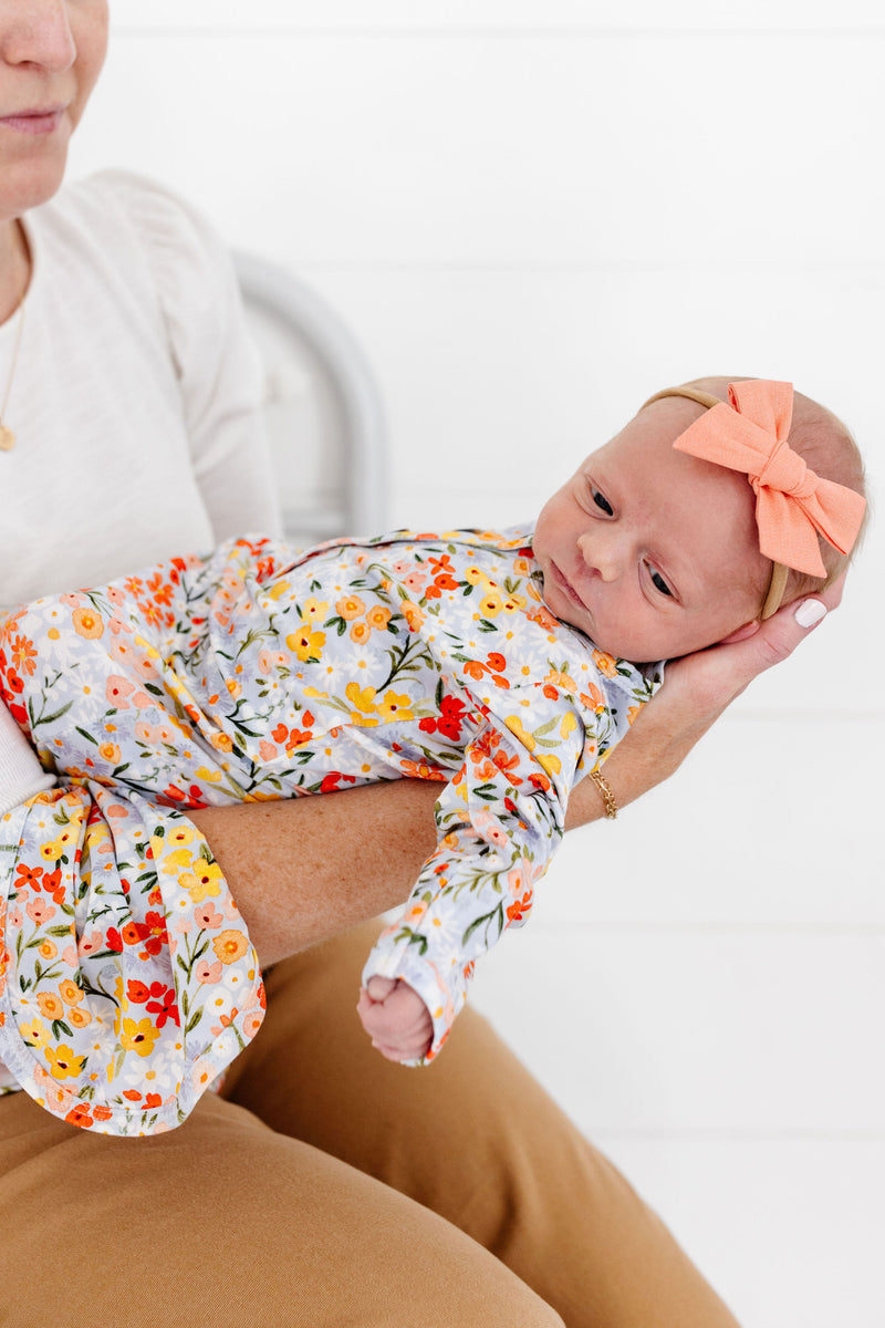 Linen Bow - Mango Headband