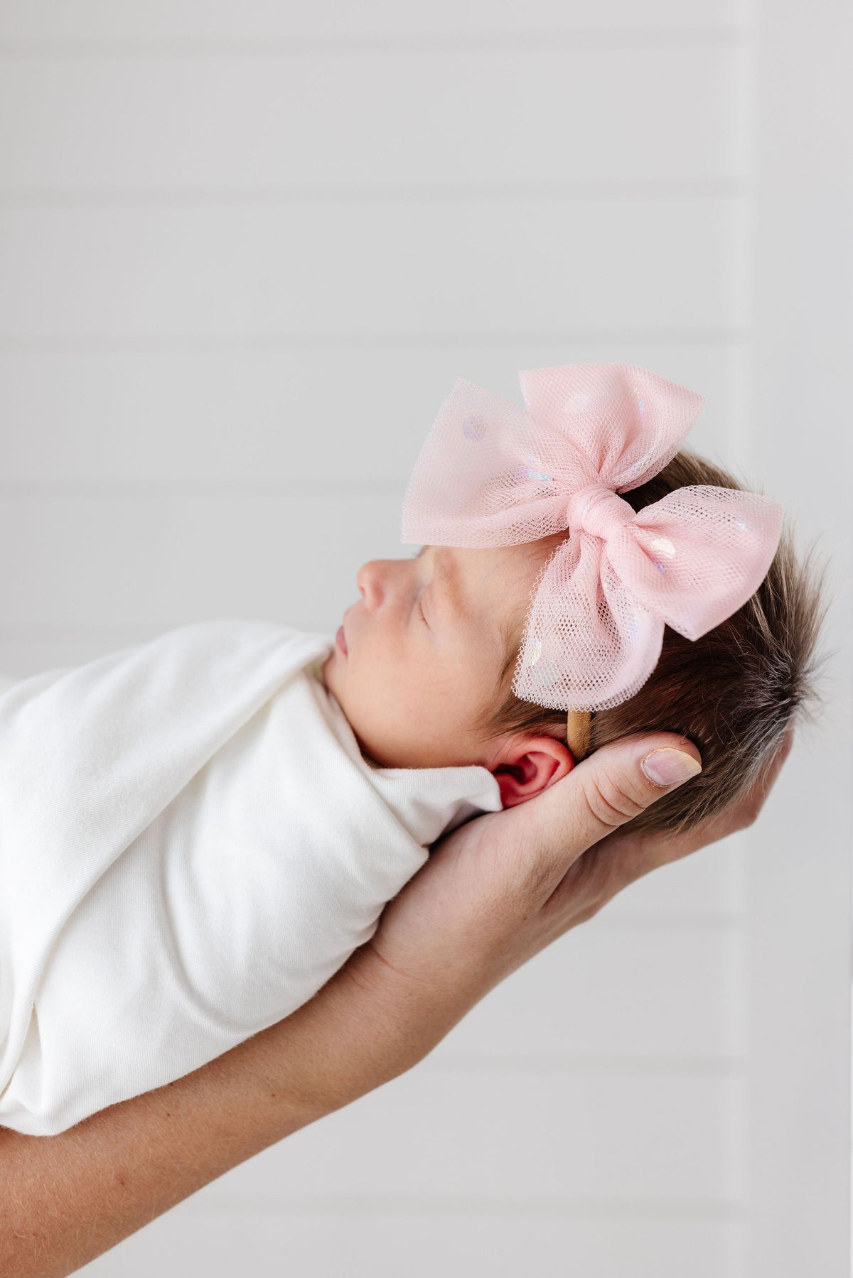 Tulle Bow 3 Pack: Blush Shimmer Dot