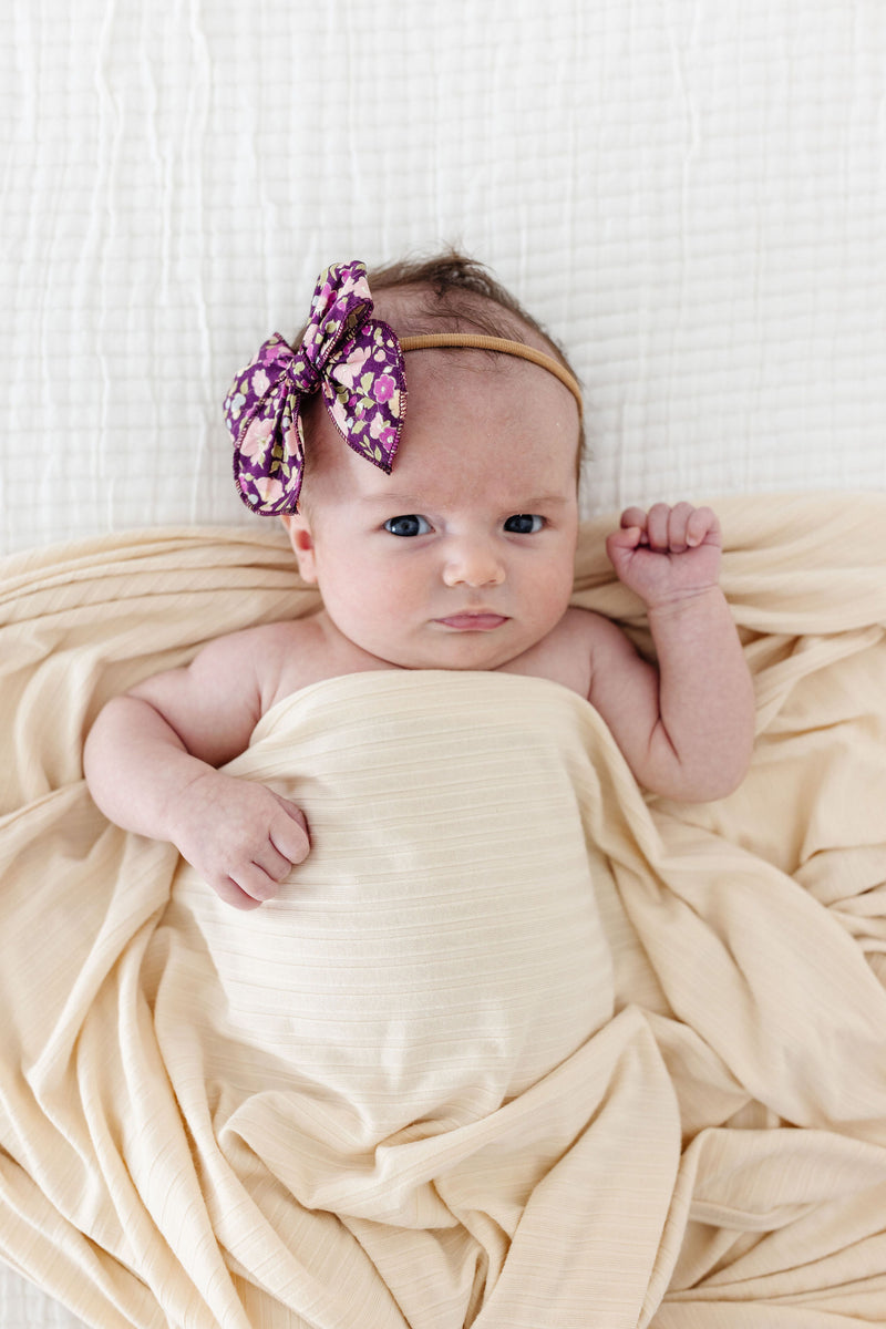 Heirloom Bow - Purple Floral Headband