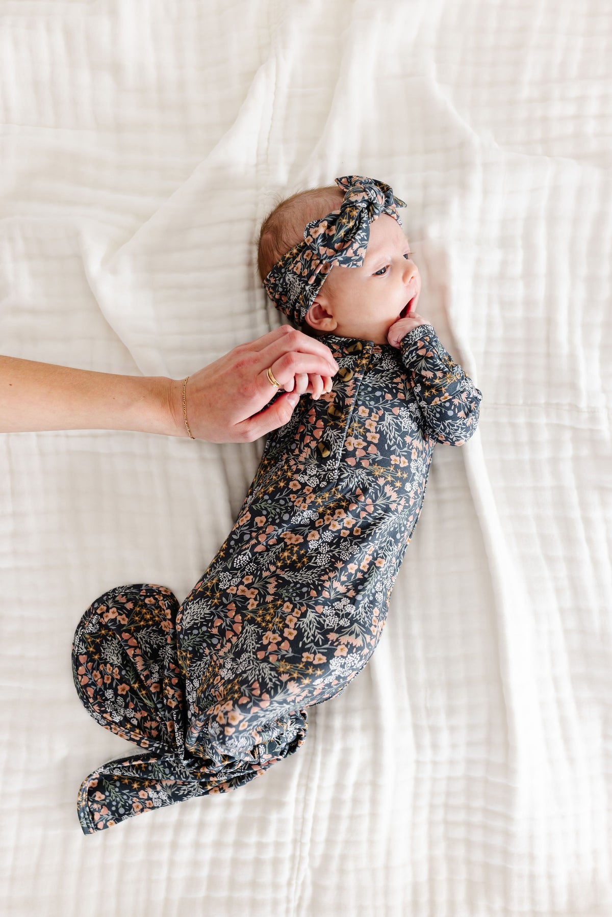 Bea Newborn Headband Bundle + Knotted Gown
