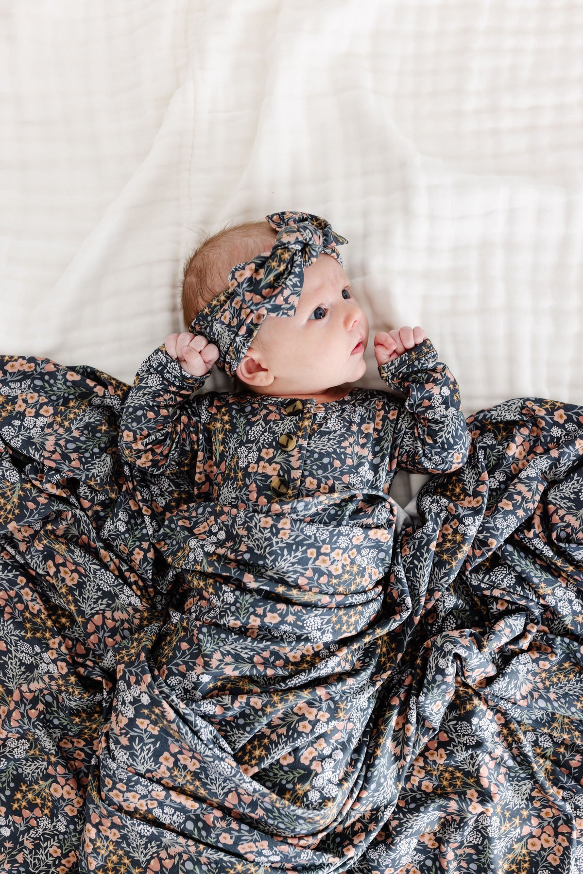 Bea Newborn Headband Bundle + Knotted Gown