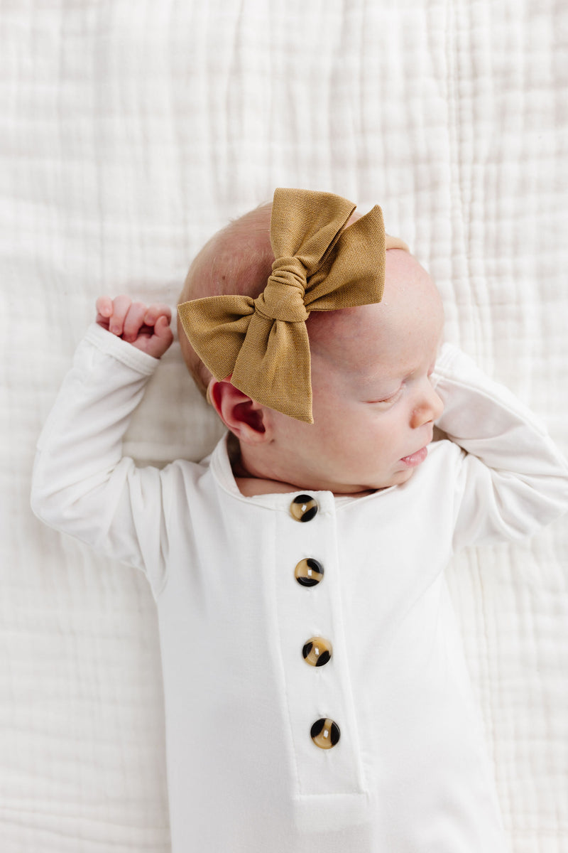 Linen Bow 3 Pack: Oatmeal Headbands