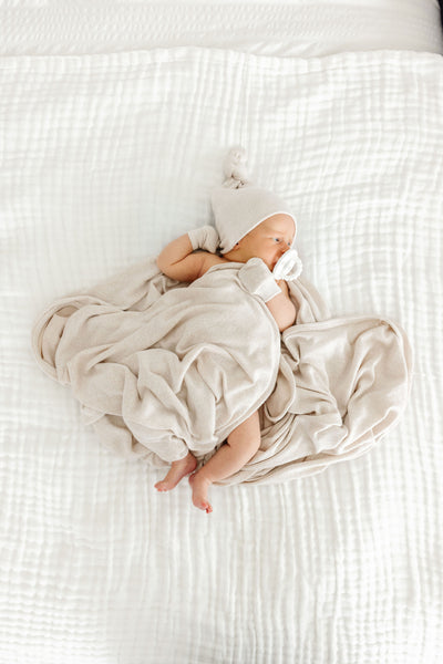 Dakota Plush Knit Newborn Hat Bundle + Knotted Gown