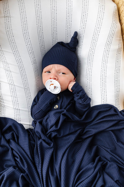 Hayden Ribbed Newborn Hat Bundle (Top + Bottom)