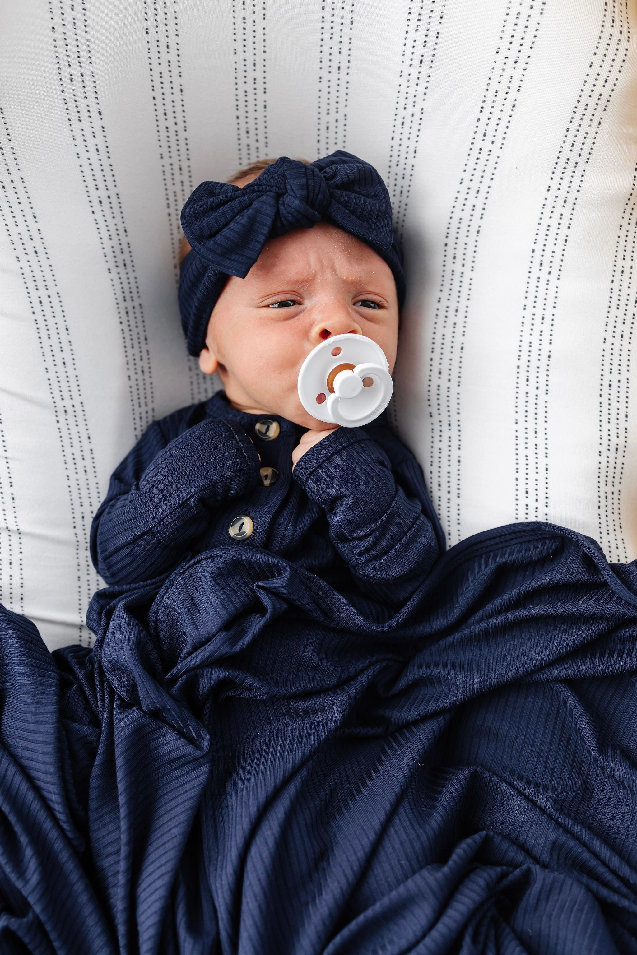 Hayden Ribbed Newborn Headband Bundle (Gown)