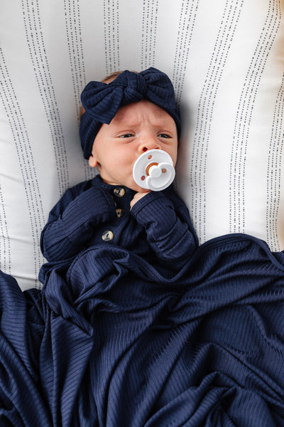 Hayden Ribbed Newborn Headband Bundle (Gown)