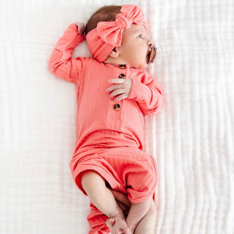 Darcy Ribbed Newborn Headband Bundle (Gown)