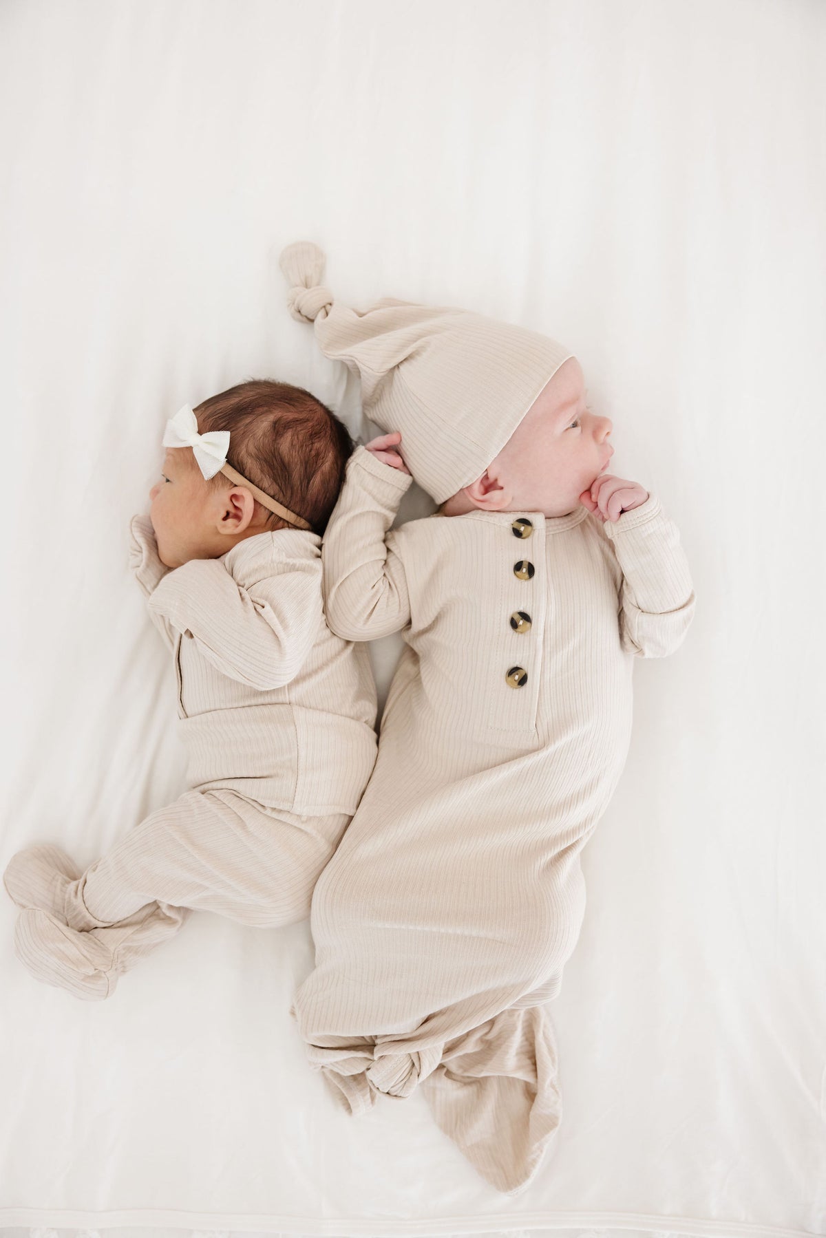 Cove Ribbed Newborn Hat Bundle + Knotted Gown