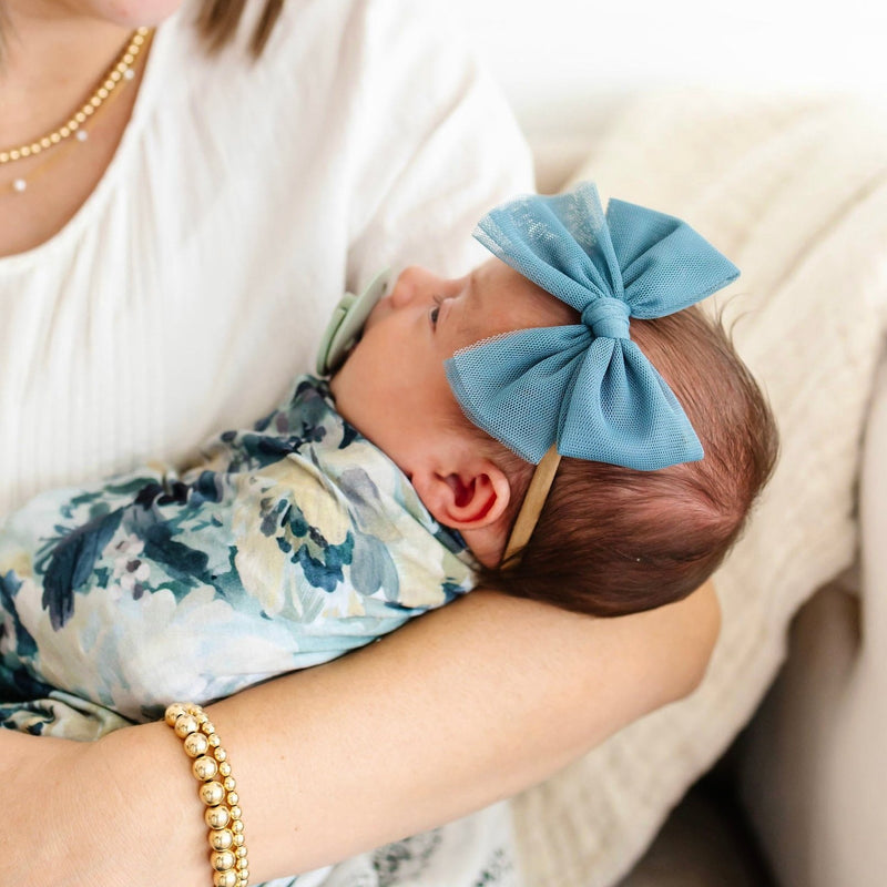 Tulle Bow - Ocean Headband