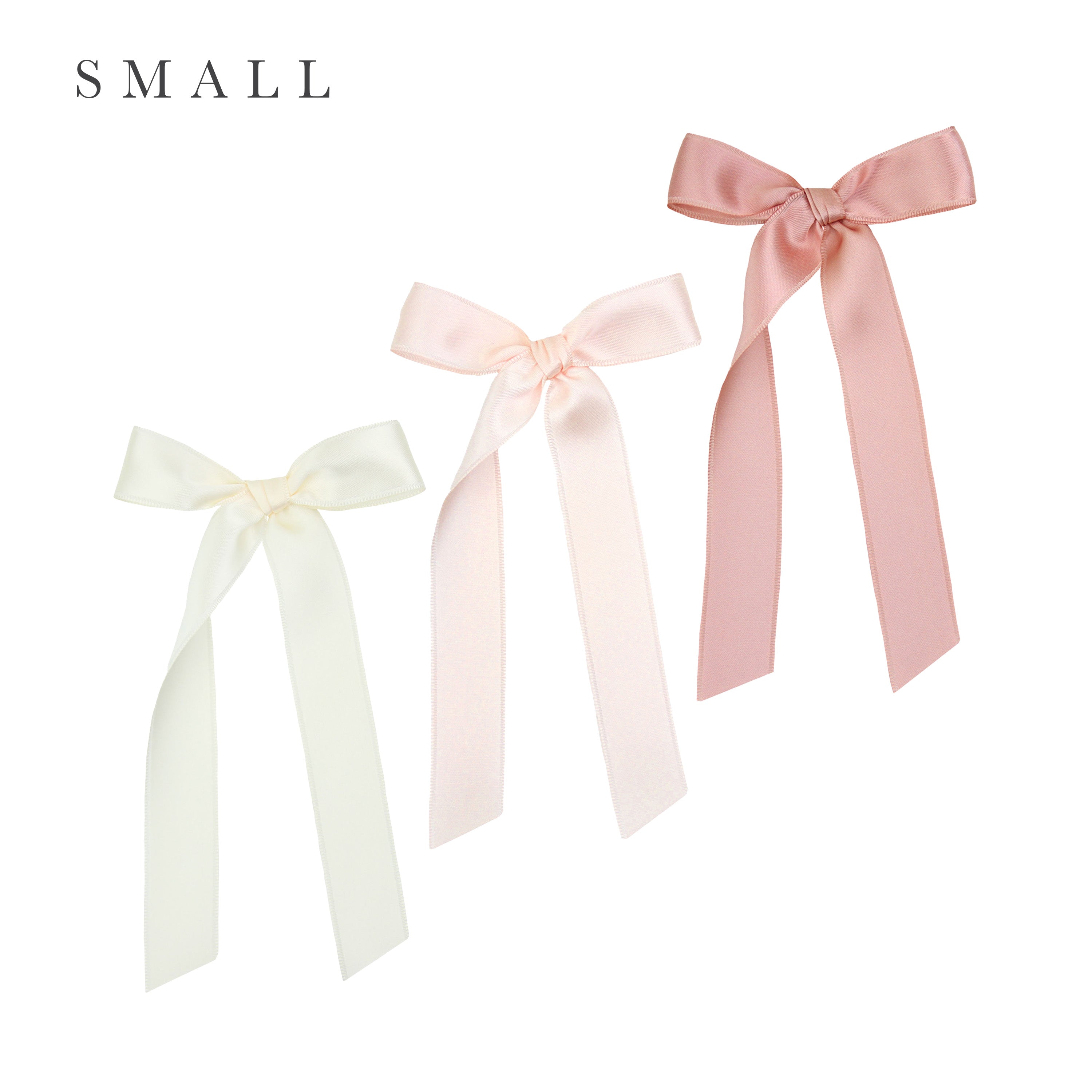 Satin Bow 3 Pack: Blush Sash Clips
