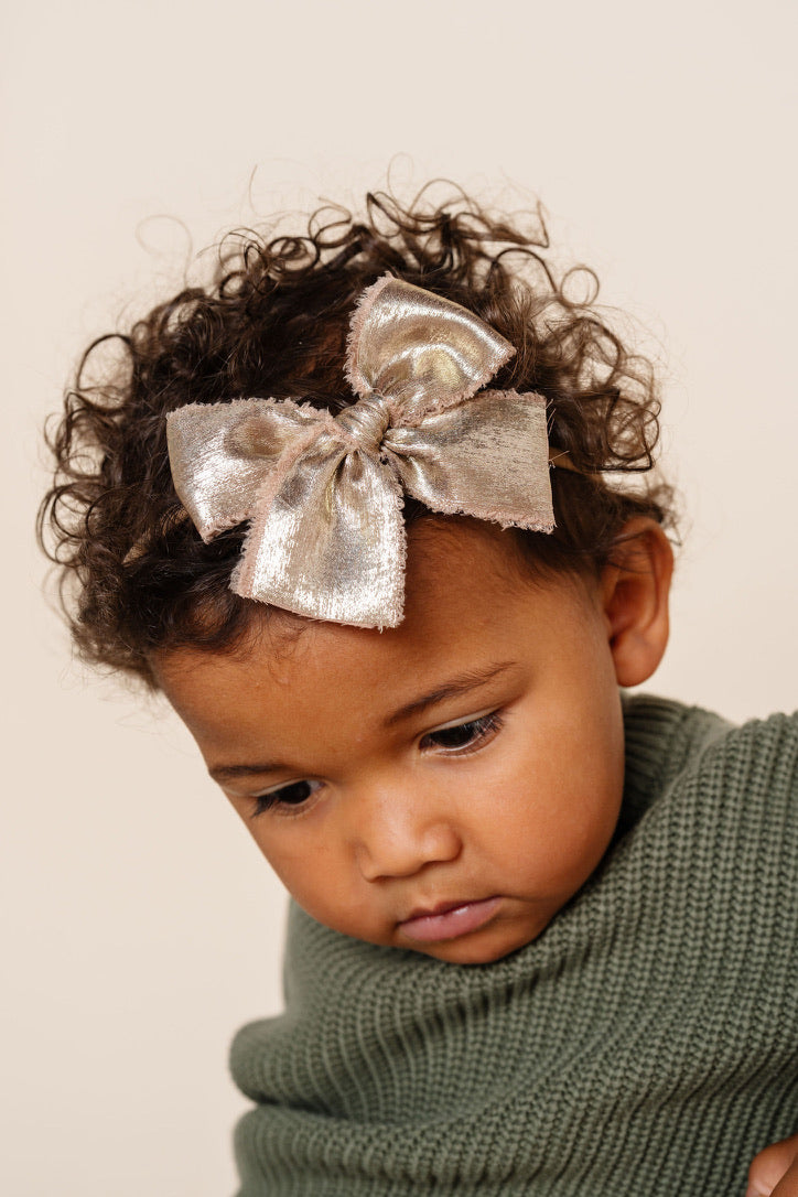 Chiffon Bow - Gold