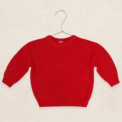 Knit Chunky Sweater - Red