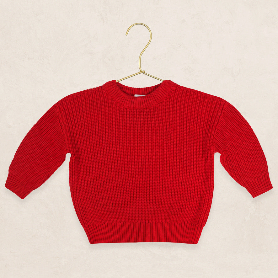 Knit Chunky Sweater - Red