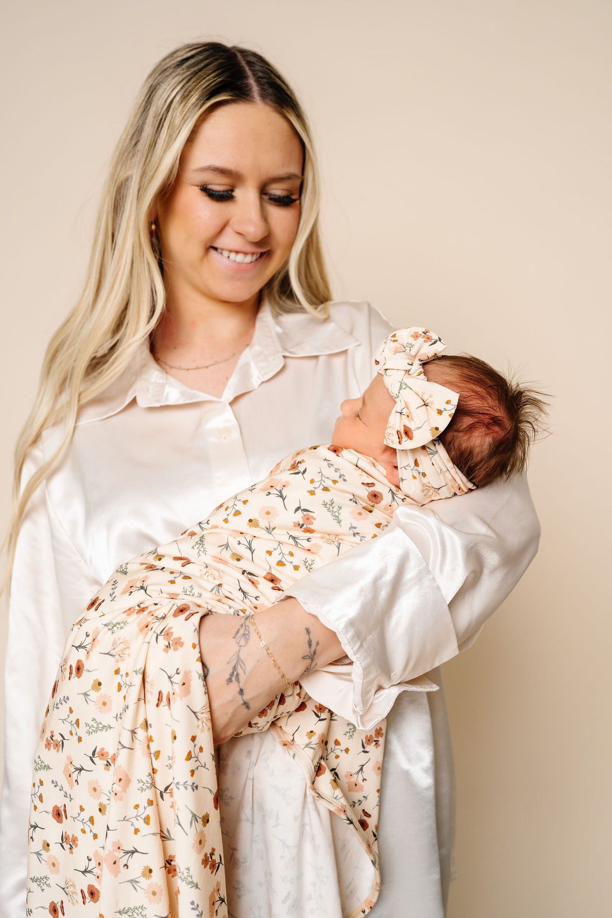Rachel Newborn Headband Bundle + Knotted Gown