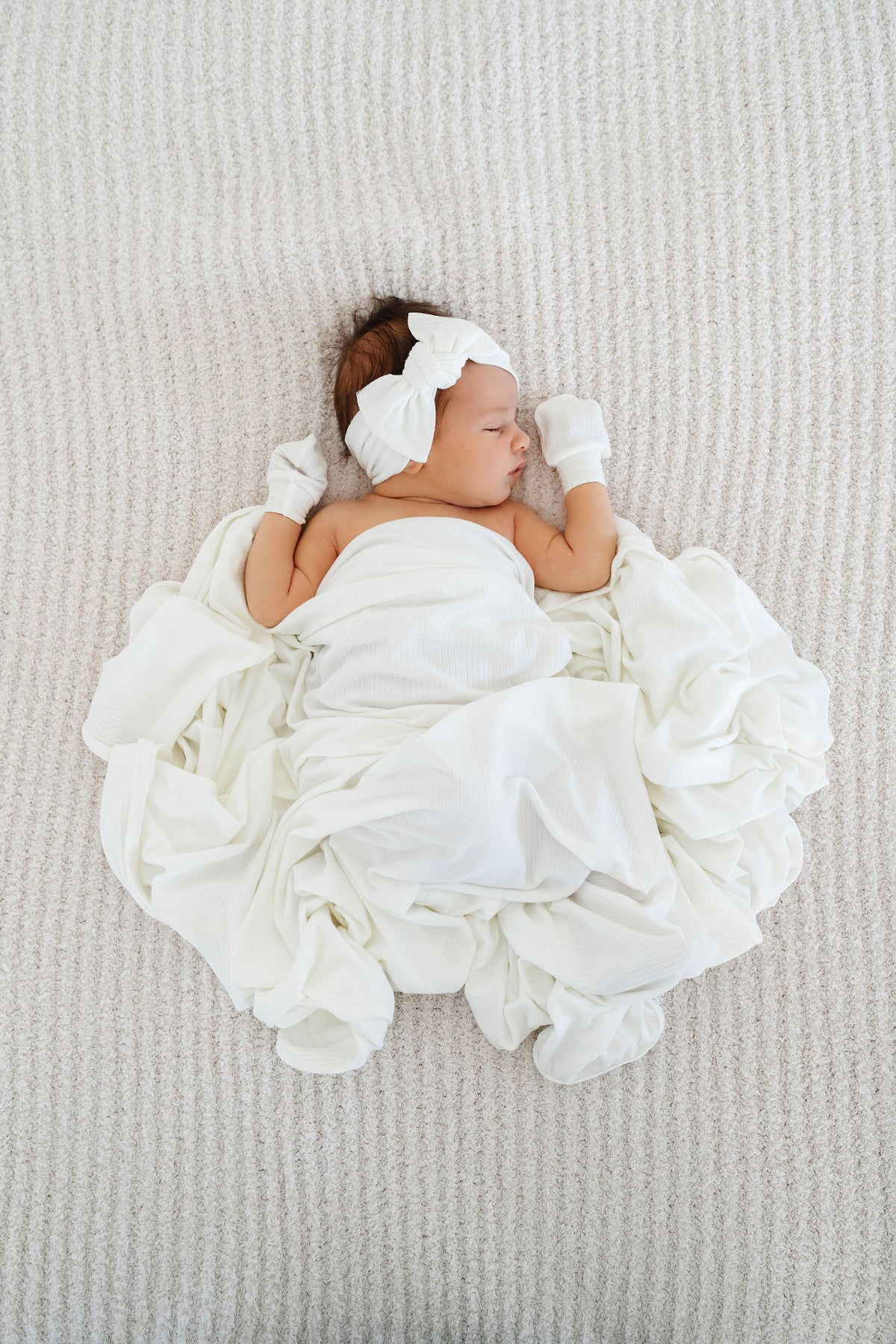 Wren Ribbed Newborn Headband Bundle + Knotted Gown