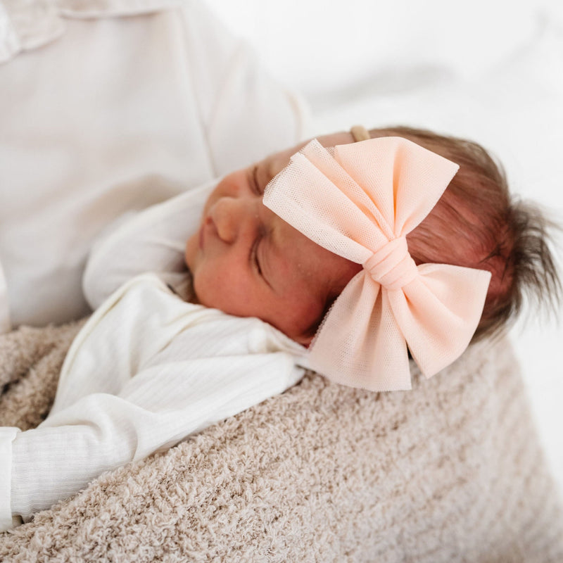 Tulle Bow - Peach Headband