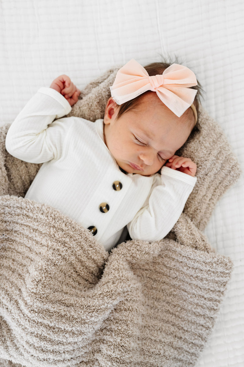 Tulle Bow - Peach Headband