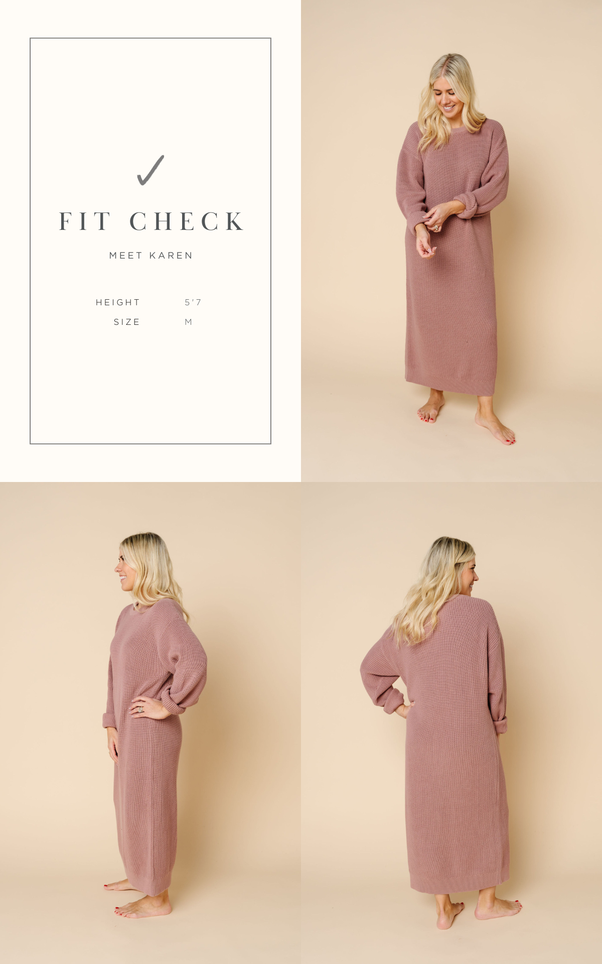 Knit Women's Sweater Maxi Dress - Tan