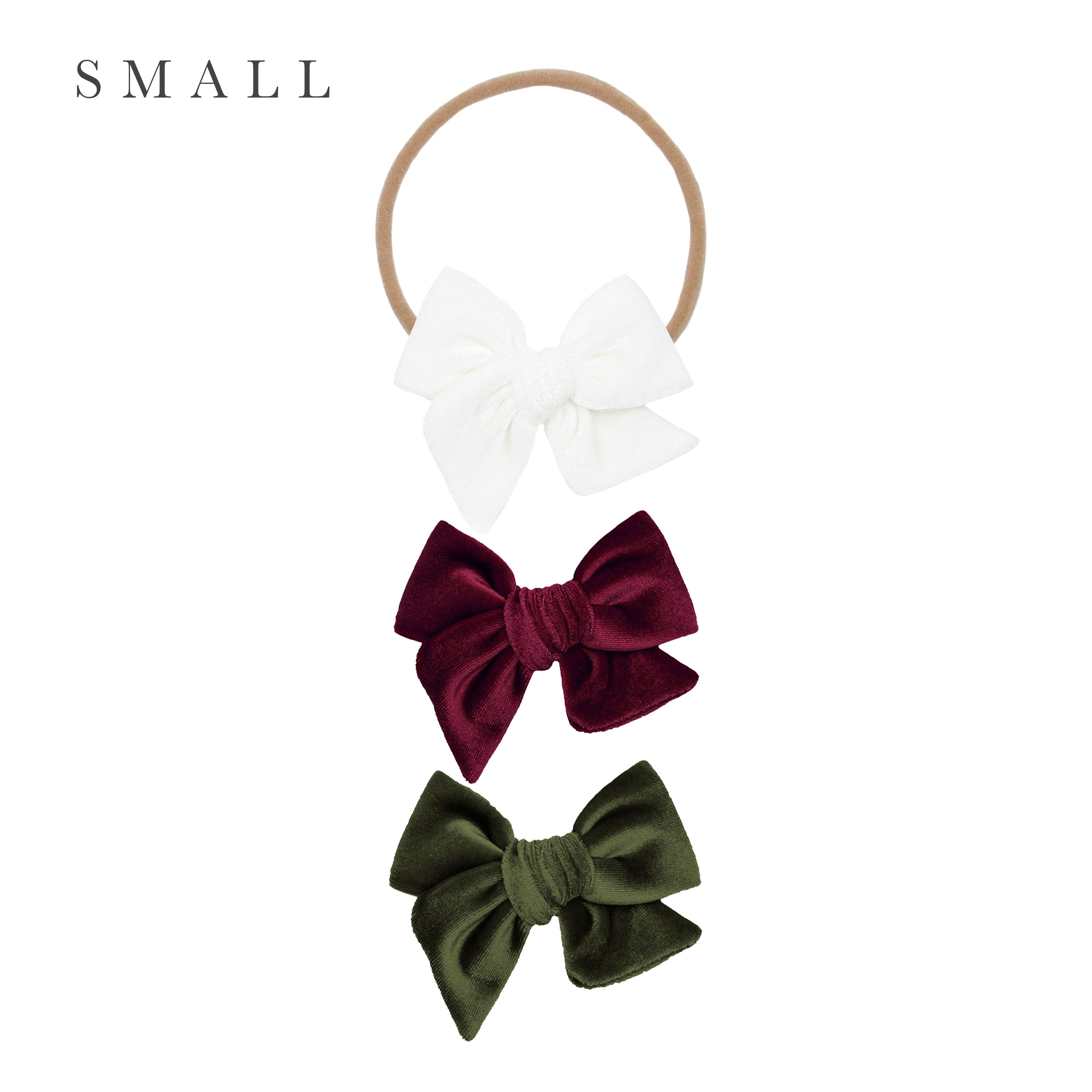 Velvet Bow 3 Pack: Wine Headbands