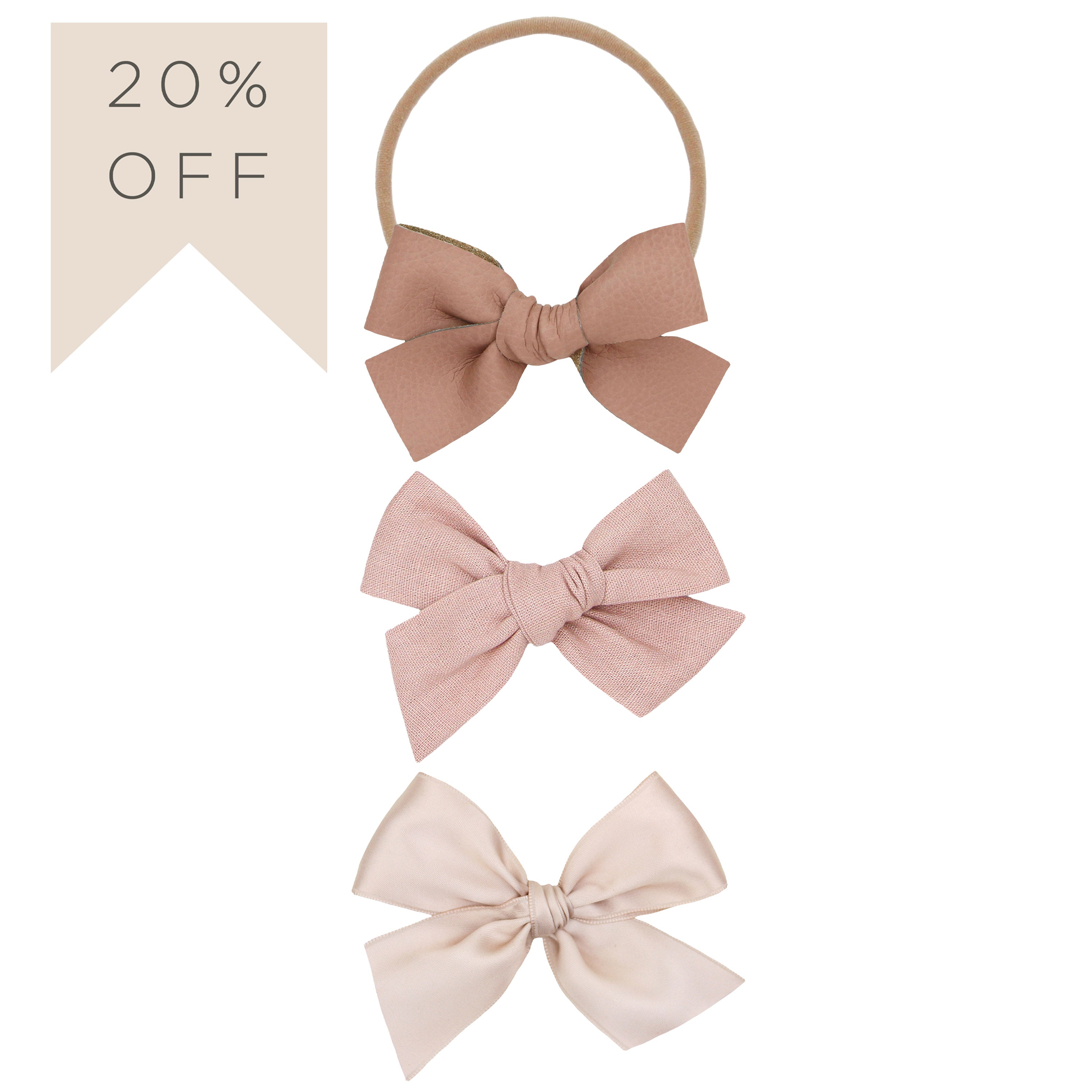 Bow 3 Pack: Rose