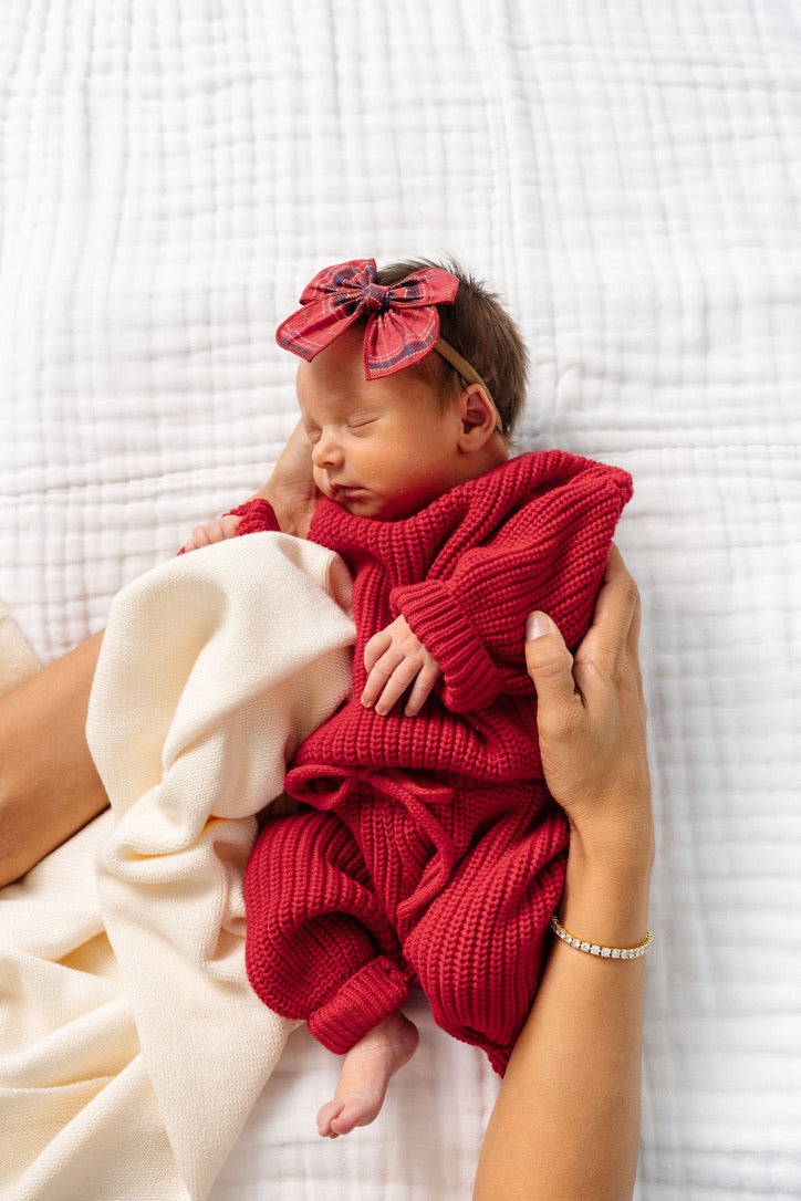 Knit Chunky Sweater - Red