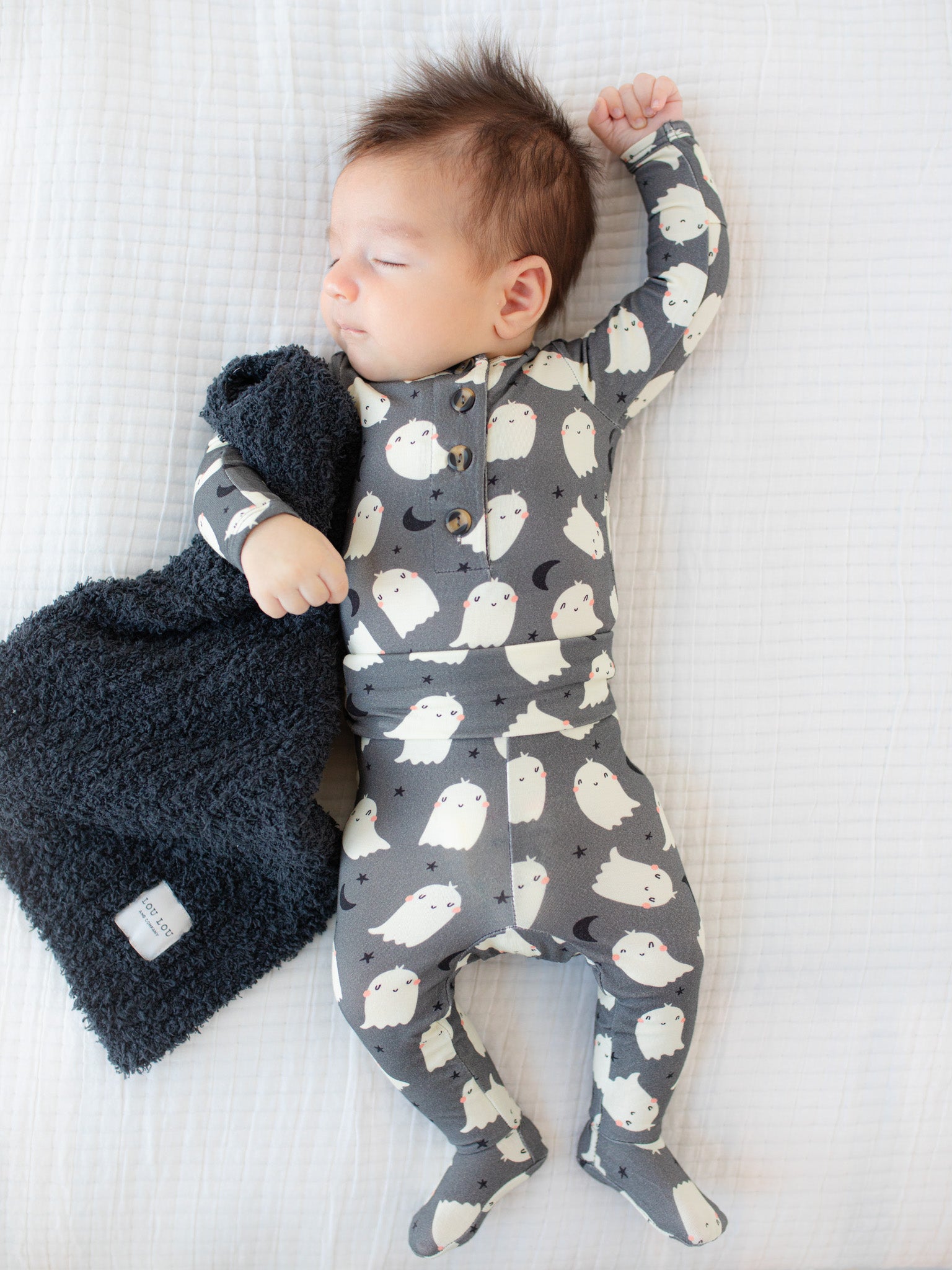 Happy Ghost Newborn Hat Bundle + Top + Bottoms