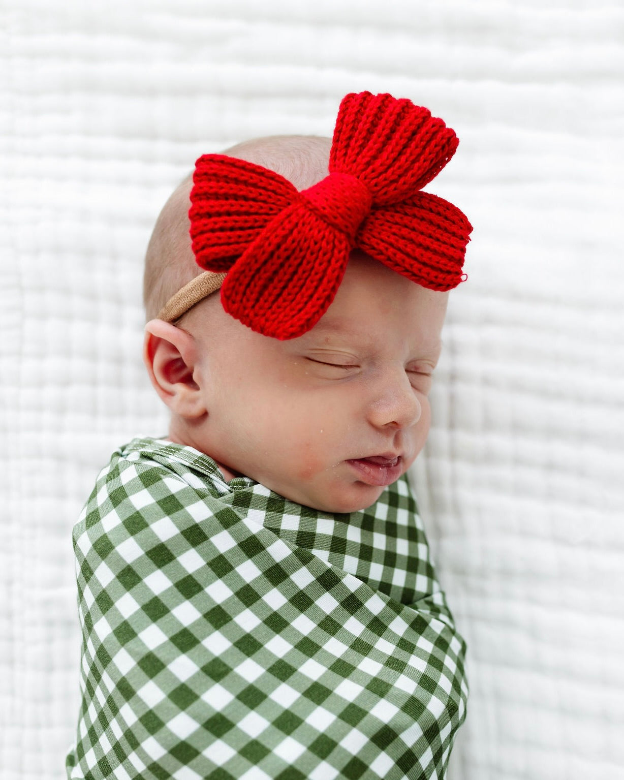 Sweater Bow - Red Chunky Knit