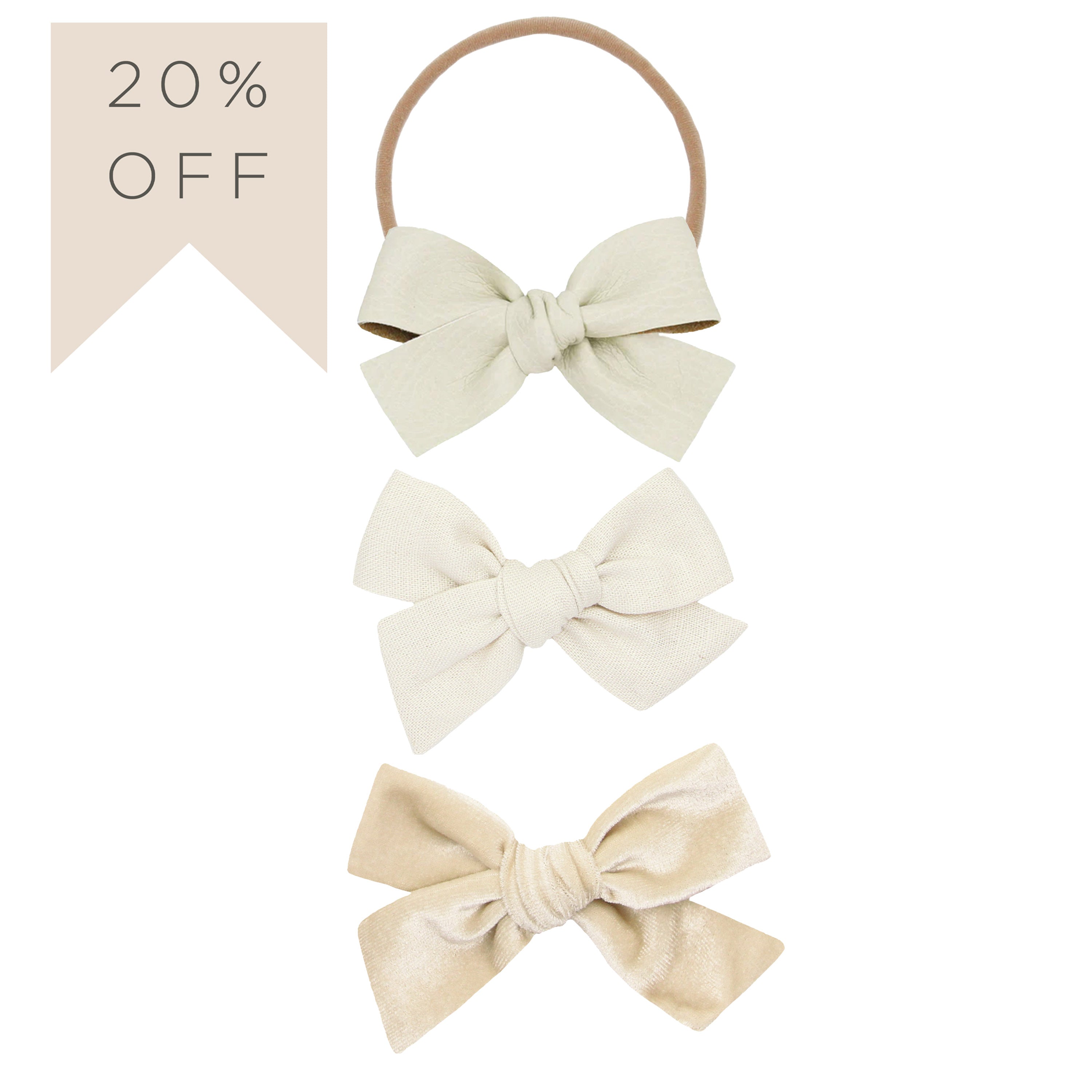 Bow 3 Pack: Ivory