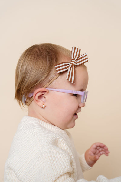 Classic Bow - Cocoa Stripe Petite