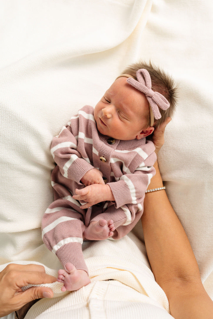 Sweater Bow - Mauve Knit