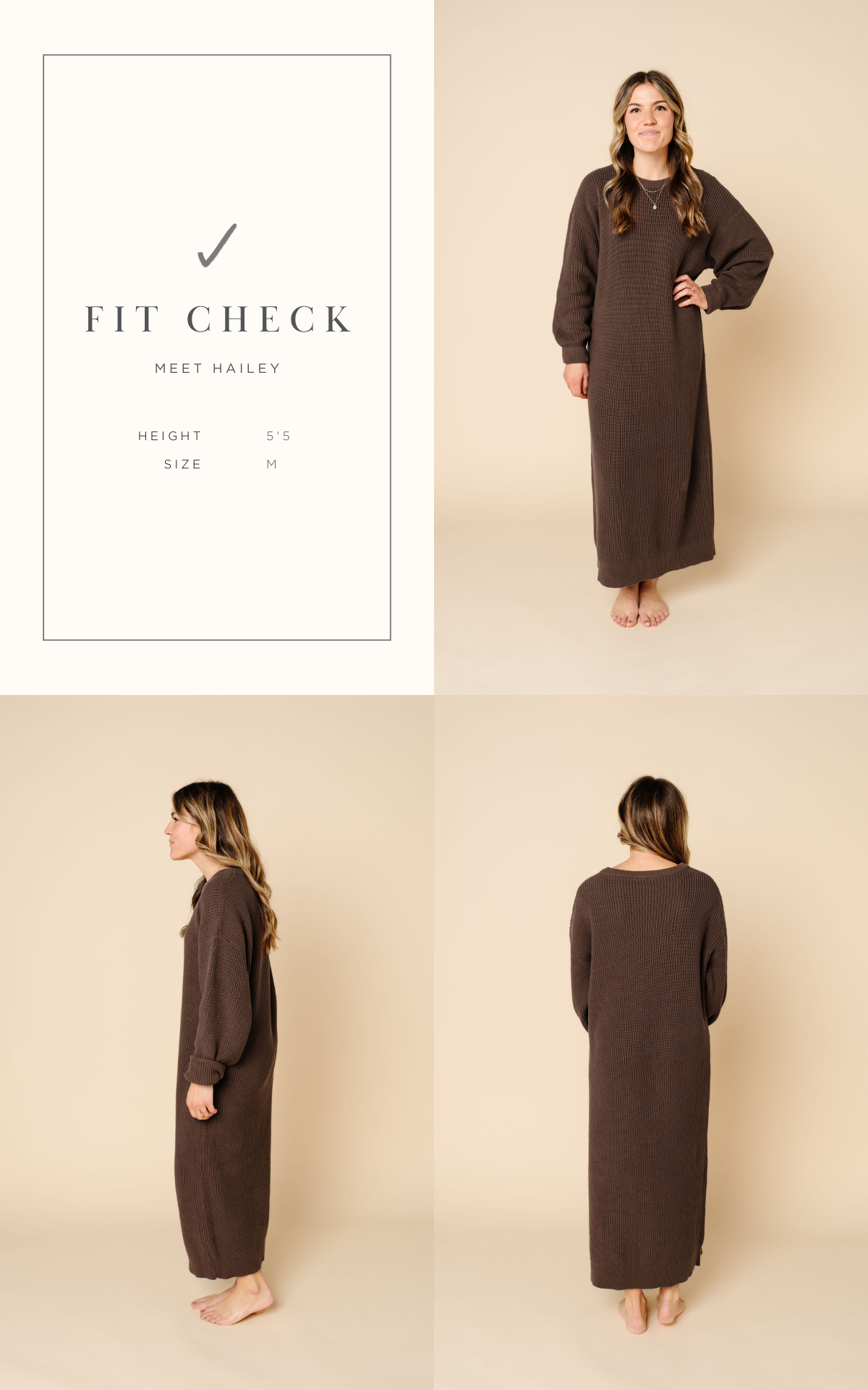 Knit Women's Sweater Maxi Dress - Tan