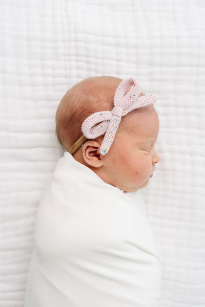 Sweater Bow - Blossom Speckle Knit Headband