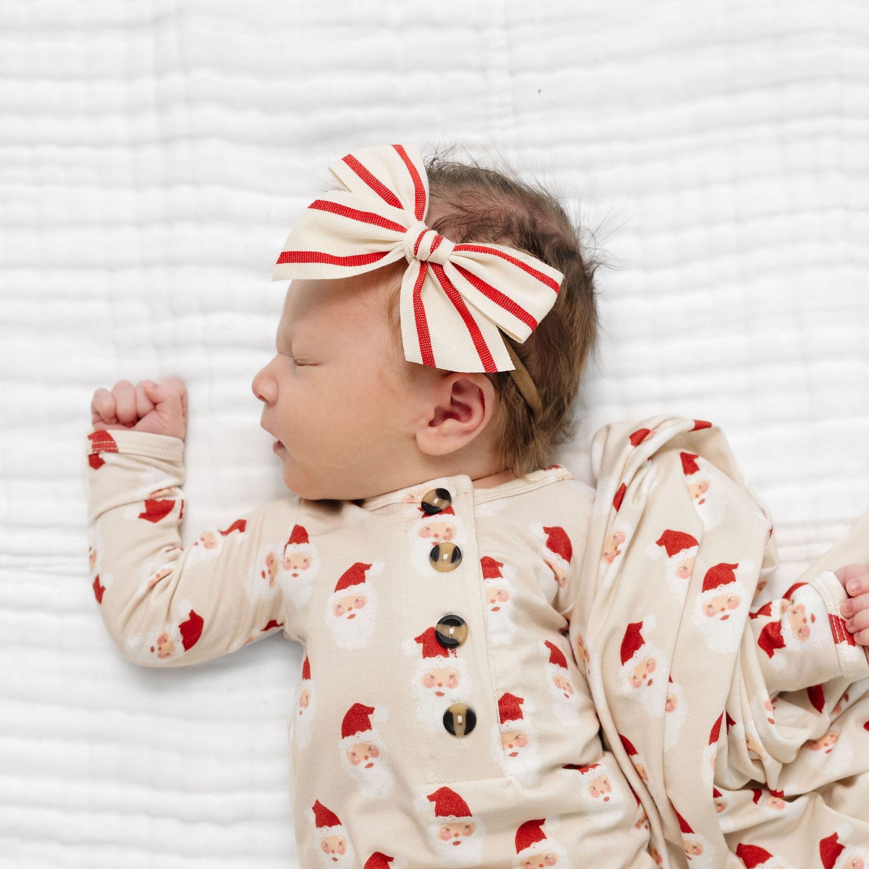 Ribbon Bow - Red Stripe Headband