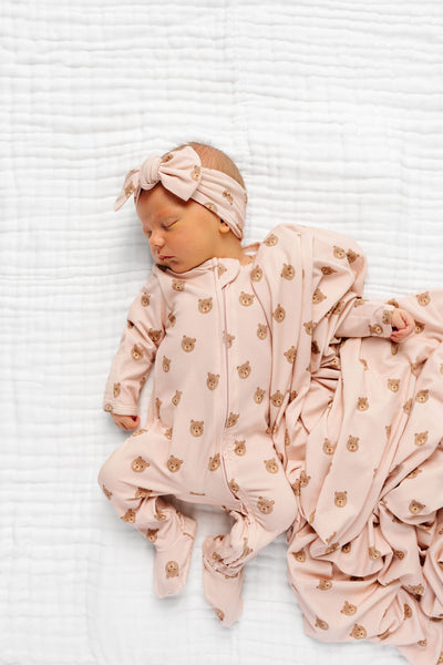 Honey Newborn Headband Bundle + Zipper Footie
