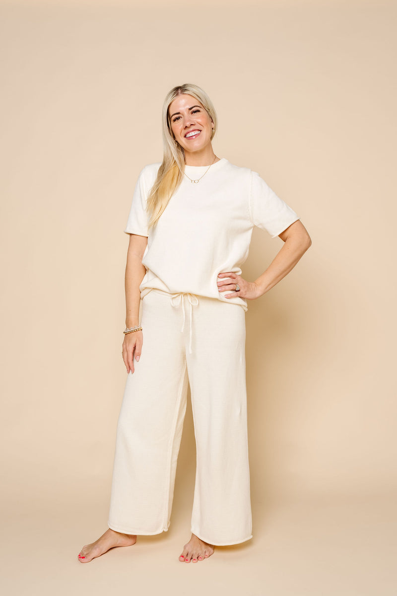 Knit Women's Short Sleeve Tee - Ivory