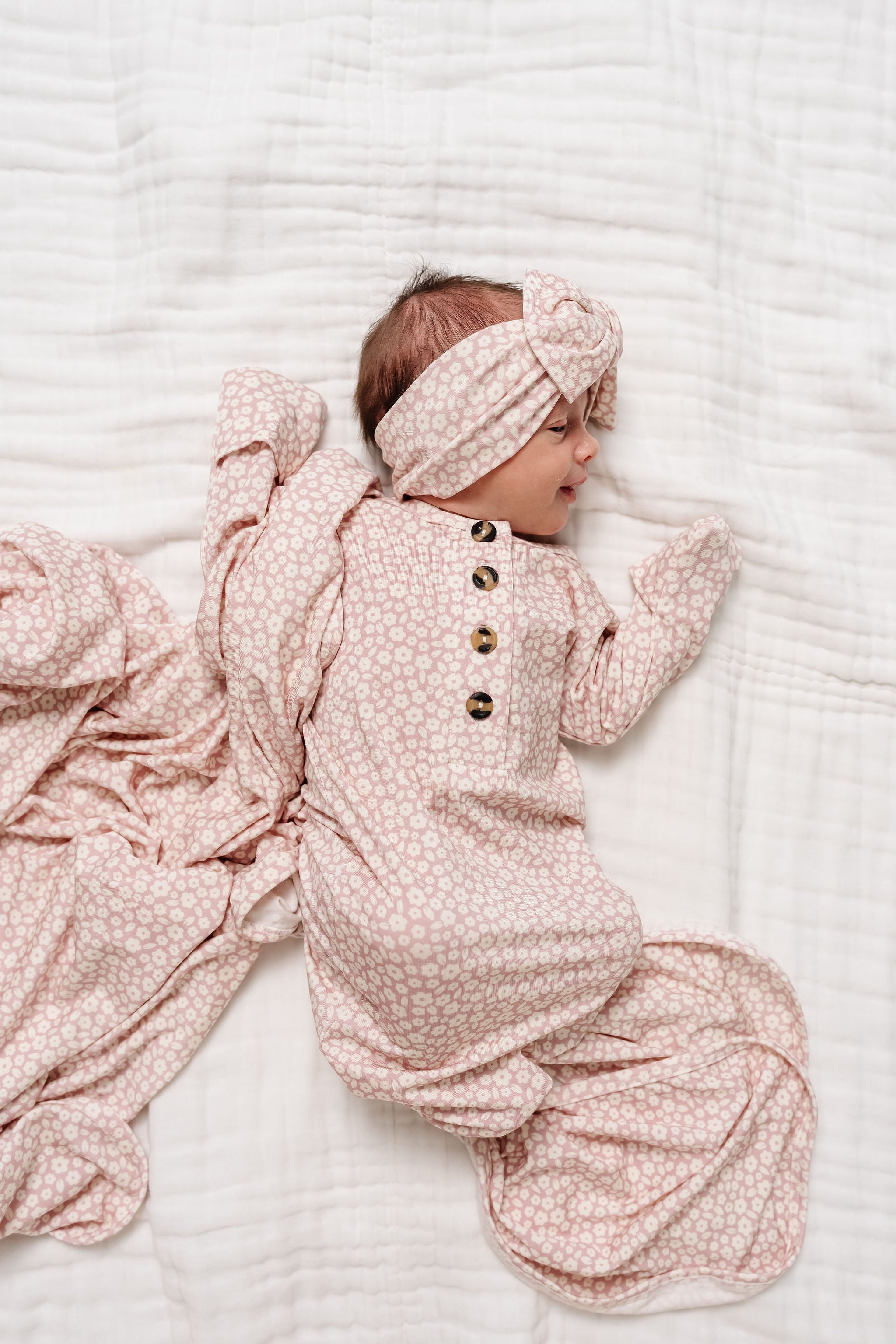 Flora Newborn Headband Bundle (Gown)