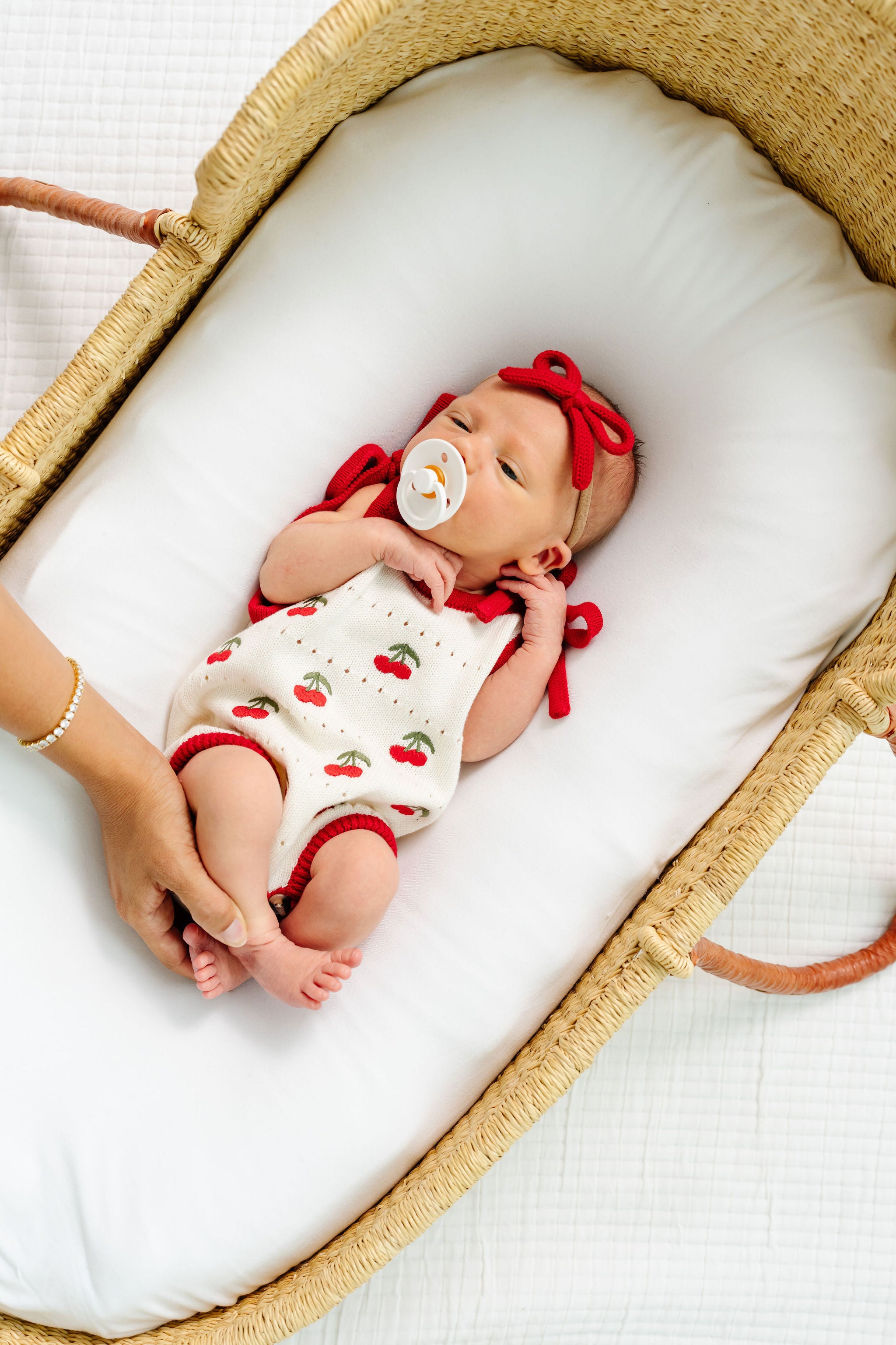 Knit Tank Onesie - Cherry