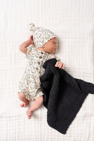 Chenille Blanket - Charcoal - Mini/Lovey