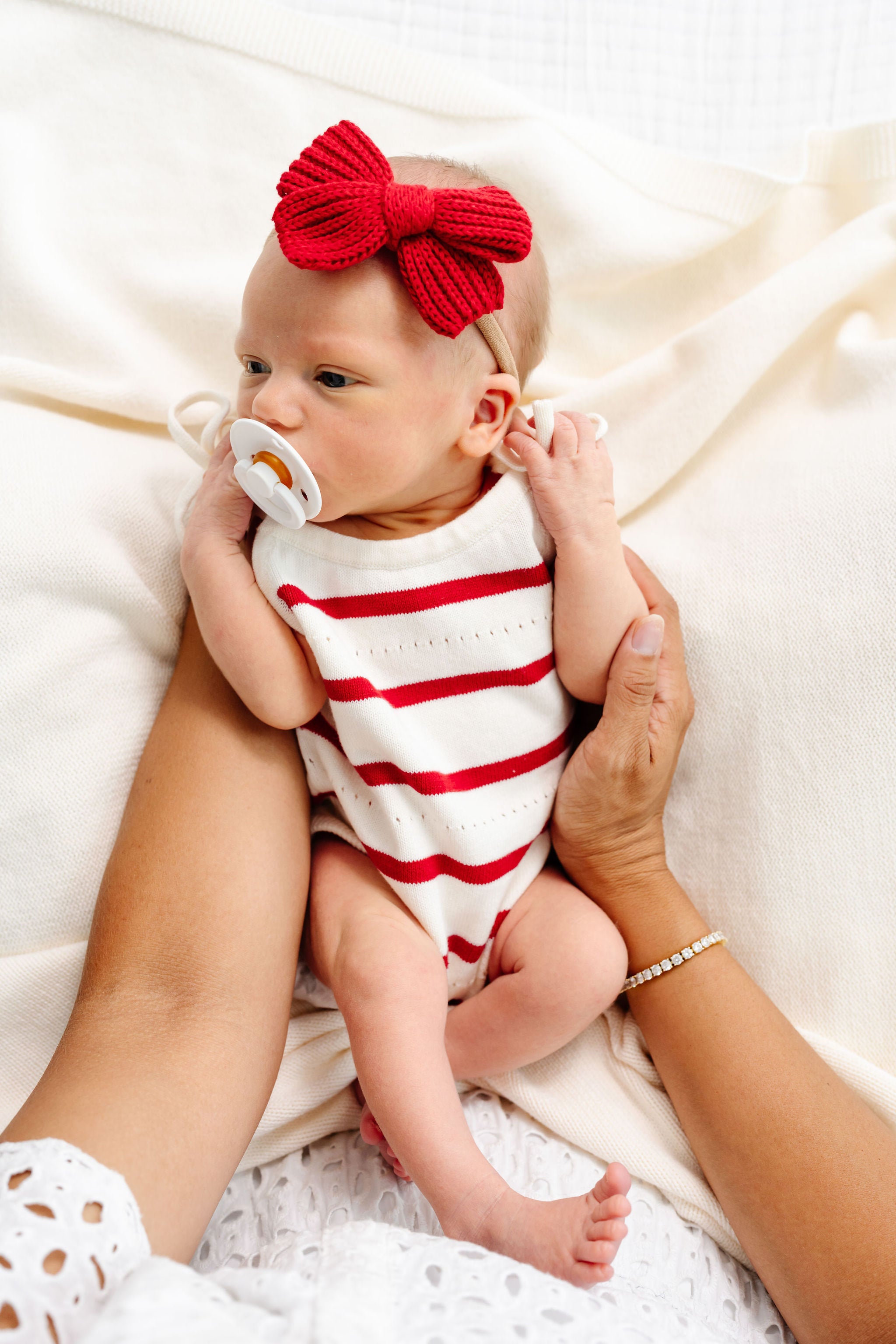 Knit Tank Onesie - Red Stripe